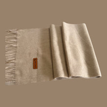 Load image into Gallery viewer, Beige cashmere long scarf for winter
