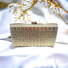 Load image into Gallery viewer, Gold Crystal Evening Bag
