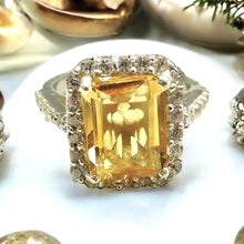 Load image into Gallery viewer, princess cut Citrine gemstone ring
