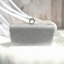 Load image into Gallery viewer, Silver crystal evening bag
