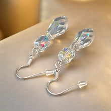 Load image into Gallery viewer, Austrian crystal drop earrings in sterling silver
