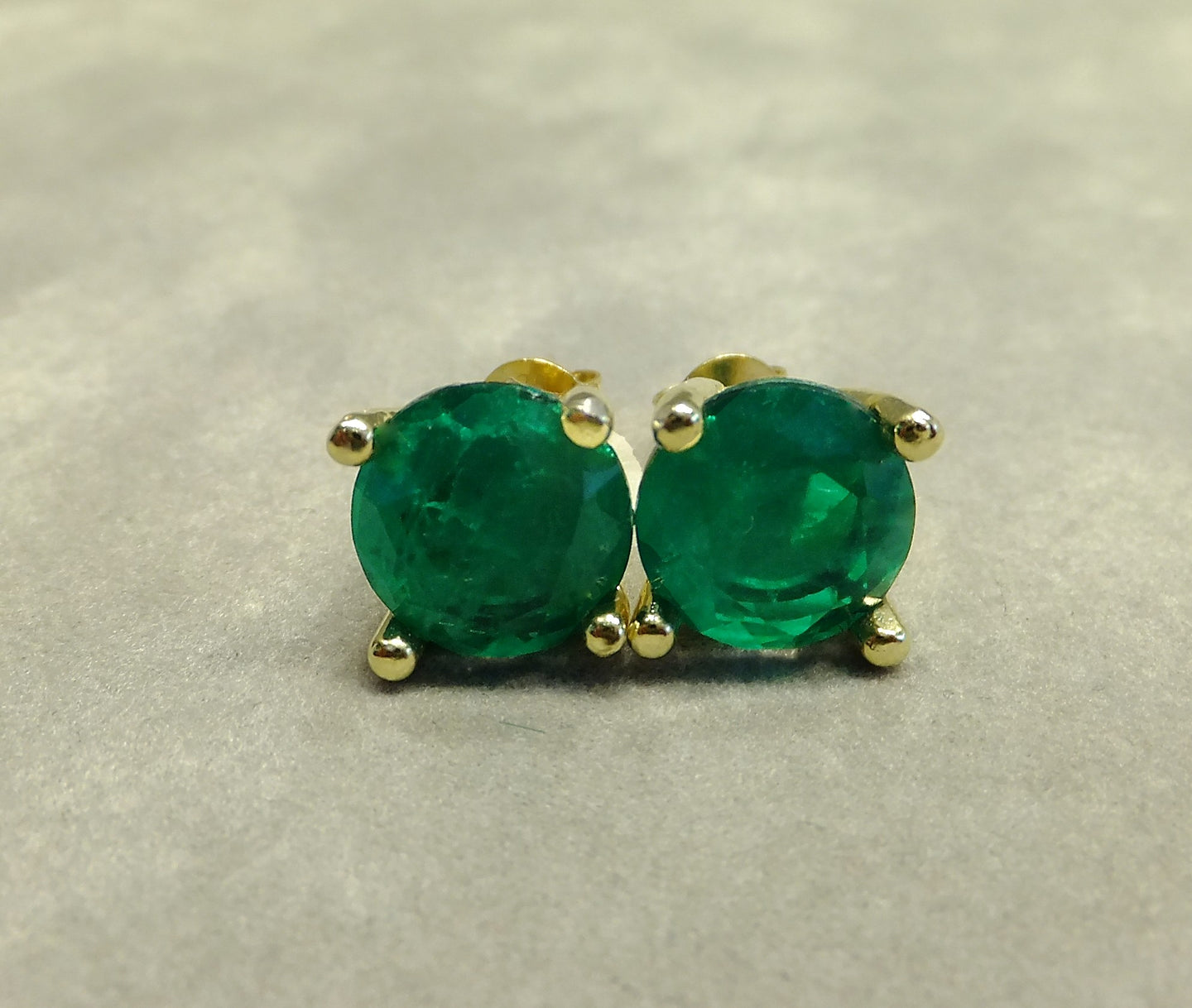 Green paraiba tourmaline stud earrings