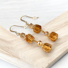 Load image into Gallery viewer, Citrine Gemstone Drop earrings
