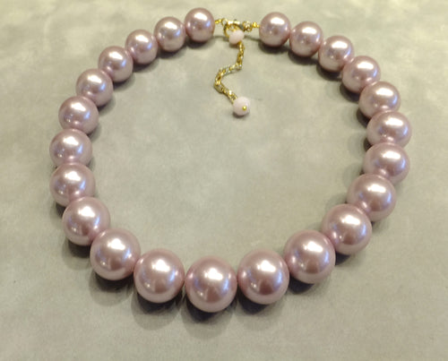 Purple mother of pearl necklace