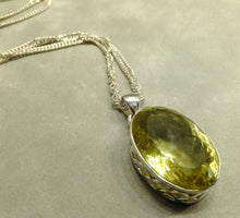 Load image into Gallery viewer, Lemon topaz pendant necklace in sterling silver

