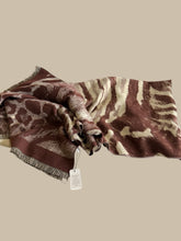 Load image into Gallery viewer, Cream and Brown leopard print scarf
