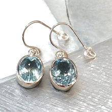 Load image into Gallery viewer, Blue topaz gemstone earrings
