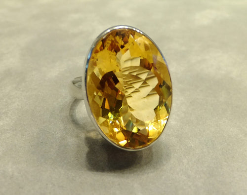 Citrine natural gemstone ring