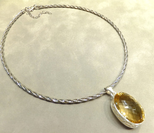 Sterling silver Citrine pendant necklace