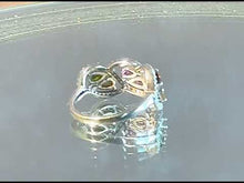 Load and play video in Gallery viewer, Multi color tourmaline gemstone ring in sterling silver
