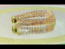 Load and play video in Gallery viewer, golden crystal handmade bracelet
