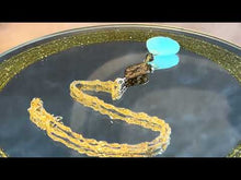 Load and play video in Gallery viewer, Blue chalcedony gemstone necklace in gold filled
