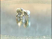 Load and play video in Gallery viewer, white pearl and emerald stud earrings
