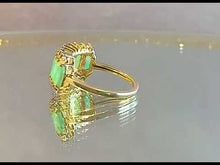 Load and play video in Gallery viewer, Emerald gemstone and white topaz gemstone ring for ladies
