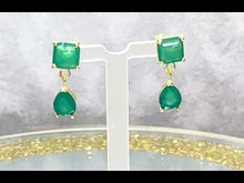 Load and play video in Gallery viewer, Green Paraiba tourmaline drop earrings
