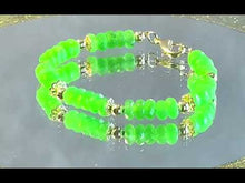 Load and play video in Gallery viewer, Green beaded gold filled bracelet
