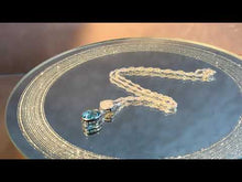 Load and play video in Gallery viewer, Sterling silver oval blue topaz pendant necklace

