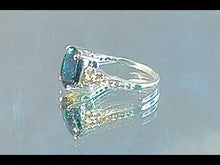 Load and play video in Gallery viewer, London blue oval gemstone ring in sterling silver
