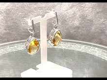 Load and play video in Gallery viewer, Video of Citrine gemstone earrings in sterlings ilver
