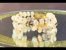 Load and play video in Gallery viewer, Handmade cream and gold chalcedony gemstone bracelet
