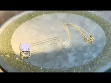 Load and play video in Gallery viewer, Jade purple oval gemstone necklace in gold filled
