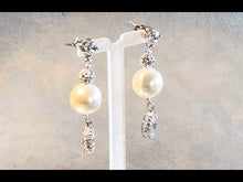 Load and play video in Gallery viewer, Pearl drop earrings for a wedding
