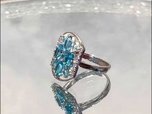 Load and play video in Gallery viewer, Video of blue topaz  gemstone ring
