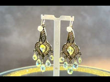 Load and play video in Gallery viewer, Gold filled crystal chandelier earrings

