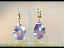 Load and play video in Gallery viewer, amethyst gemstone teardrop earrings
