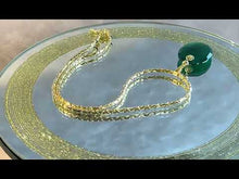 Load and play video in Gallery viewer, Green onyx pendant necklace in gold filled

