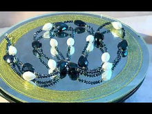 Load and play video in Gallery viewer, Long navy crystal and pearl necklace
