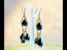 Load and play video in Gallery viewer, Gold filled black spinel gemstone earrings
