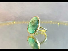 Load and play video in Gallery viewer, Oval shape emerald gemstone ring in gold
