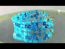 Load and play video in Gallery viewer, Blue quartz beaded gemstone bracelet
