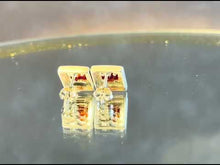 Load and play video in Gallery viewer, Two tone garnet stud gemstone earrings
