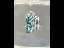 Load and play video in Gallery viewer, Video of green Paraiba tourmaline stud earrings
