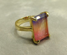 Load image into Gallery viewer, rainbow tourmaline ring
