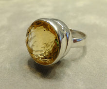 Load image into Gallery viewer, Side view of citrine gemstone ring
