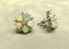Load image into Gallery viewer, White Bridal stud earrings in Opal
