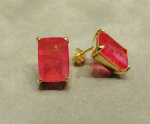 Load image into Gallery viewer, PInk Stud earrings in Tourmaline gemstones
