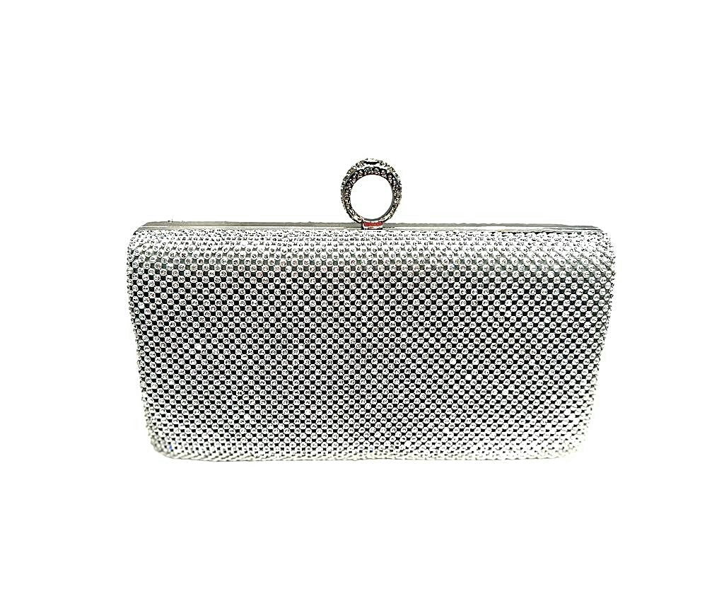 Silver Crystal evening bag