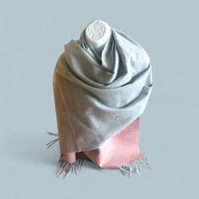 Load image into Gallery viewer, Pink and blue winter scarf
