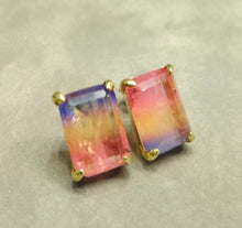 Load image into Gallery viewer, Tourmaline gemstone stud earrings
