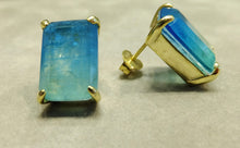 Load image into Gallery viewer, Blue stud toumaline gemstone earrings
