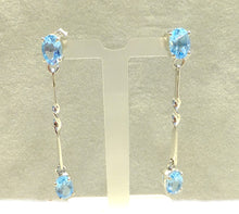 Load image into Gallery viewer, Blue topaz  drop earrings in sterling silver
