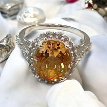 Load image into Gallery viewer, Oval facet cut citrine gemstone ring
