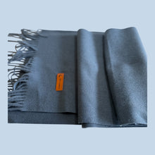 Load image into Gallery viewer, blue cashmere winter scarf
