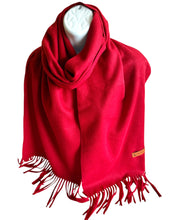 Load image into Gallery viewer, Red scarf cashmere for winter
