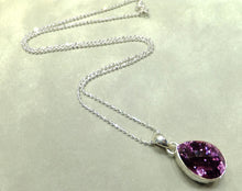 Load image into Gallery viewer, Amethyst teardop necklace in sterling silver
