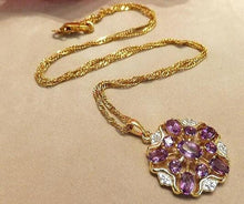 Load image into Gallery viewer, Golden amethyst necklace
